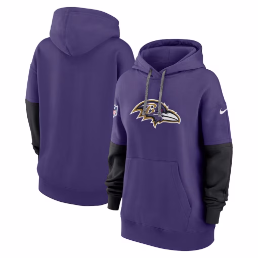 Baltimore Ravens Nike Women’s 2024 Sideline Essential Fleece Pullover Hoodie – Purple