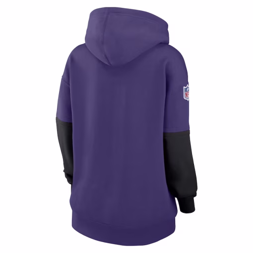 Baltimore Ravens Nike Women’s 2024 Sideline Essential Fleece Pullover Hoodie – Purple - Image 3