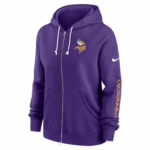 Minnesota Vikings Nike Women’s Phoenix Hoodie Full-Zip Sweatshirt – Purple - Image 2