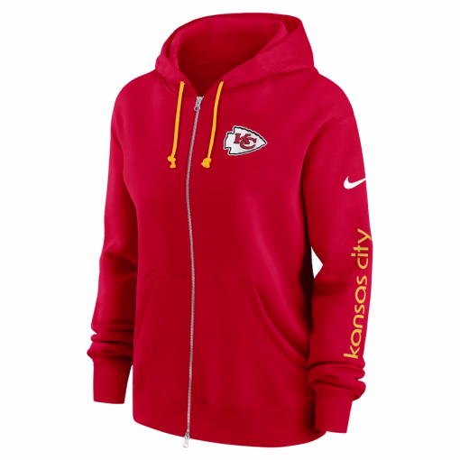 Women’s Kansas City Chiefs Nike Red Phoenix Hoodie Full-Zip Sweatshirt - Image 2