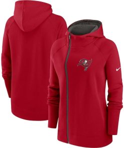 Tampa Bay Buccaneers Nike Women’s Asymmetrical Raglan Full-Zip Hoodie – Red