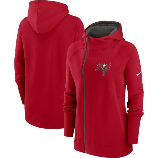 Tampa Bay Buccaneers Nike Women’s Asymmetrical Raglan Full-Zip Hoodie – Red