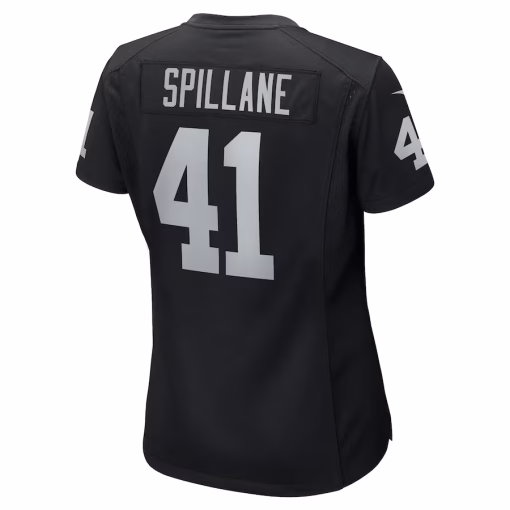 Robert Spillane Las Vegas Raiders Nike Women’s Game Player Jersey – Black - Image 3