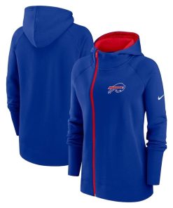 Buffalo Bills Nike Women’s Asymmetrical Raglan Full-Zip Hoodie – Royal