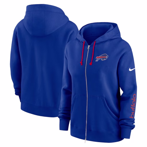 Buffalo Bills Nike Women’s Phoenix Hoodie Full-Zip Sweatshirt – Royal