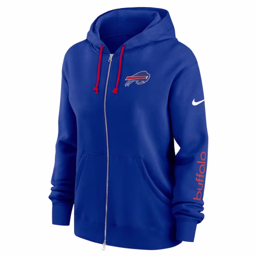 Buffalo Bills Nike Women’s Phoenix Hoodie Full-Zip Sweatshirt – Royal - Image 2