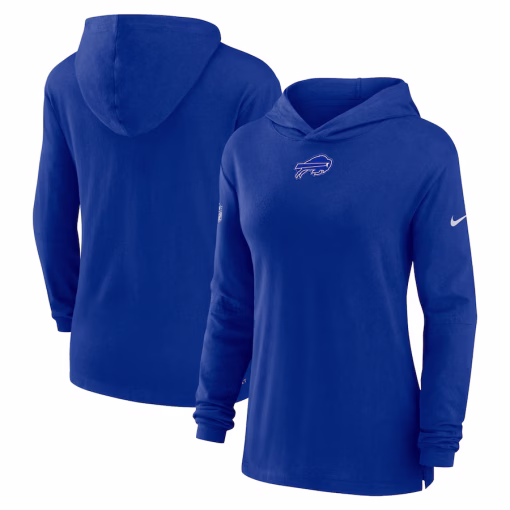Buffalo Bills Nike Women’s Sideline Performance Long Sleeve Hoodie T-Shirt – Royal
