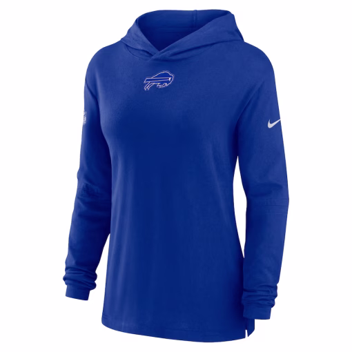Buffalo Bills Nike Women’s Sideline Performance Long Sleeve Hoodie T-Shirt – Royal - Image 2