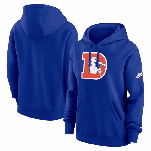 Denver Broncos Nike Women’s Club Fleece Pullover Hoodie – Royal