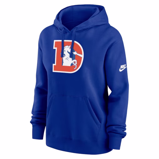 Denver Broncos Nike Women’s Club Fleece Pullover Hoodie – Royal - Image 3