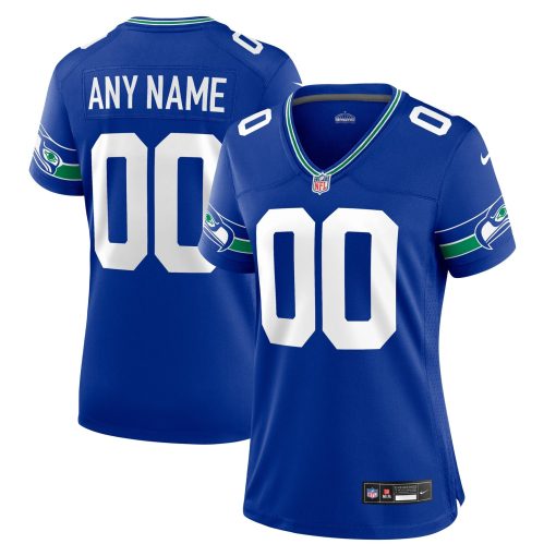 Seattle Seahawks Nike Women’s Throwback Custom Jersey – Royal