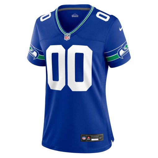 Seattle Seahawks Nike Women’s Throwback Custom Jersey – Royal - Image 2