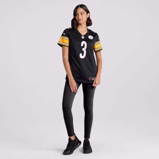Women’s Pittsburgh Steelers Russell Wilson Nike Black Game Jersey - Image 4