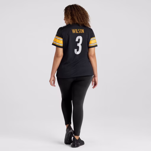 Women’s Pittsburgh Steelers Russell Wilson Nike Black Game Jersey - Image 7