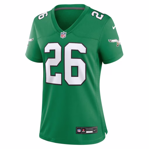 Women’s Philadelphia Eagles Saquon Barkley Nike Kelly Green Alternate Game Jersey - Image 2