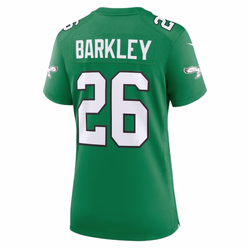 Women’s Philadelphia Eagles Saquon Barkley Nike Kelly Green Alternate Game Jersey - Image 3