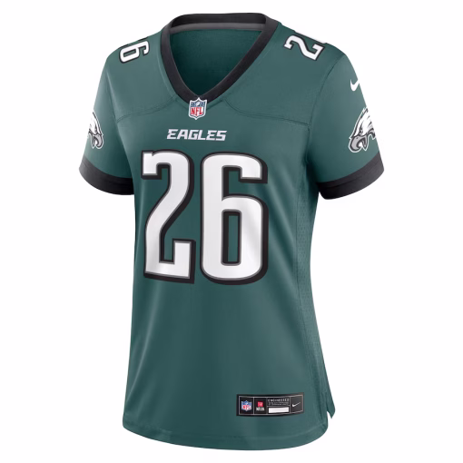 Women’s Philadelphia Eagles Saquon Barkley Nike Midnight Green Game Player Jersey - Image 2