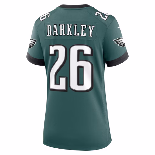 Women’s Philadelphia Eagles Saquon Barkley Nike Midnight Green Game Player Jersey - Image 3
