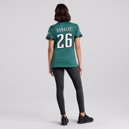 Women’s Philadelphia Eagles Saquon Barkley Nike Midnight Green Game Player Jersey - Image 5