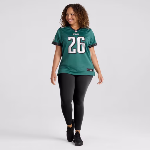 Women’s Philadelphia Eagles Saquon Barkley Nike Midnight Green Game Player Jersey - Image 6