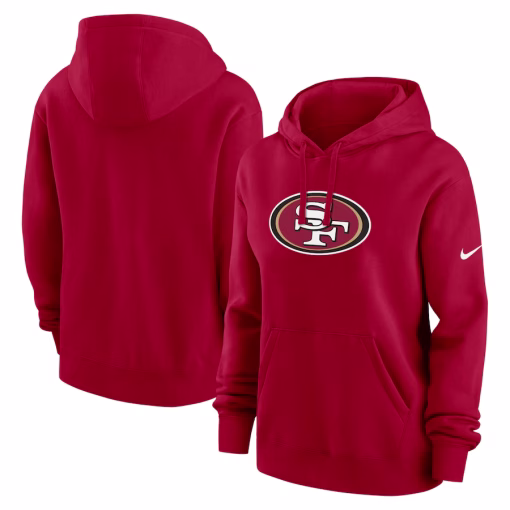 San Francisco 49ers Nike Women’s Club Fleece Pullover Hoodie – Scarlet