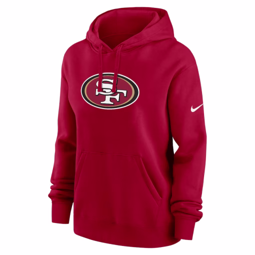 San Francisco 49ers Nike Women’s Club Fleece Pullover Hoodie – Scarlet - Image 2