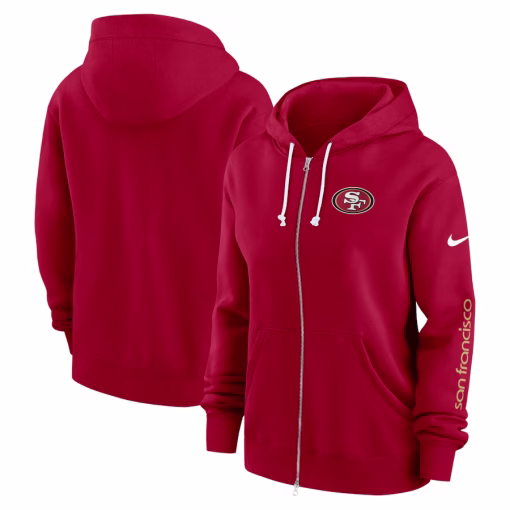 San Francisco 49ers Nike Women’s Phoenix Hoodie Full-Zip Sweatshirt – Scarlet