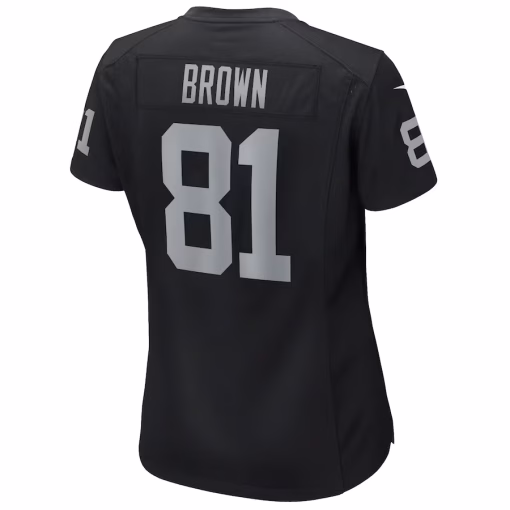 Tim Brown Las Vegas Raiders Nike Women’s Game Retired Player Jersey – Black - Image 3