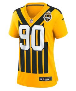 Alternative view of T.J. Watt Pittsburgh Steelers Nike Women’s Alternate 1933 Throwback Game Jersey – Gold