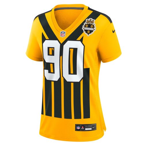 T.J. Watt Pittsburgh Steelers Nike Women’s Alternate 1933 Throwback Game Jersey – Gold - Image 2