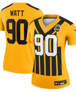 T.J. Watt Pittsburgh Steelers Nike Women’s Alternate 1933 Throwback Legend Player Performance Top – Gold