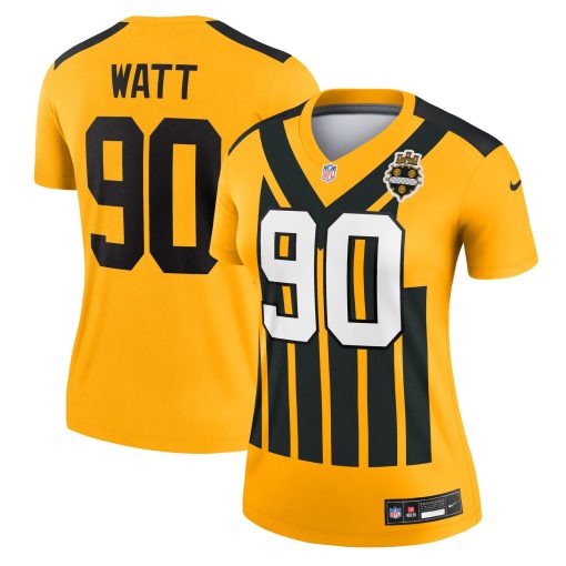 T.J. Watt Pittsburgh Steelers Nike Women’s Alternate 1933 Throwback Legend Player Performance Top – Gold