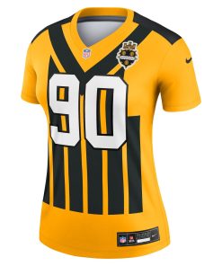 Alternative view of T.J. Watt Pittsburgh Steelers Nike Women’s Alternate 1933 Throwback Legend Player Performance Top – Gold