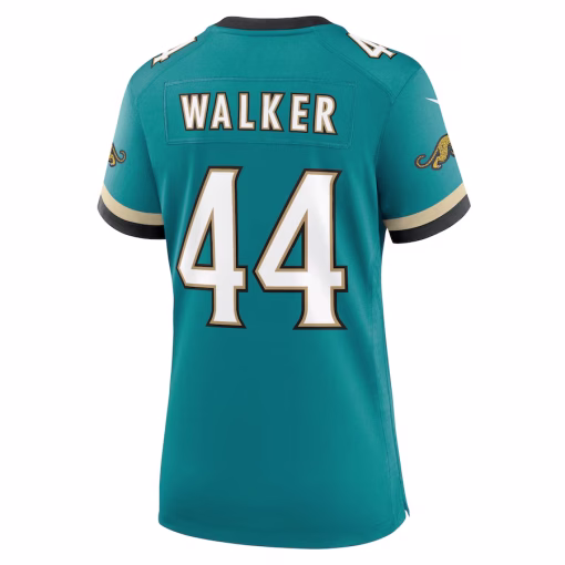 Travon Walker Jacksonville Jaguars Nike Women’s Prowler Throwback Game Jersey – Teal - Image 3