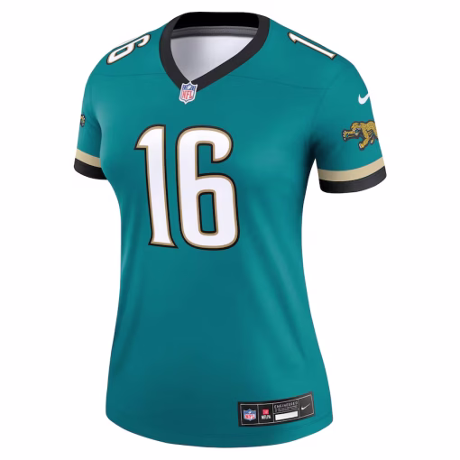 Trevor Lawrence Jacksonville Jaguars Nike Women’s Alternate Legend Player Performance Top – Prowler Throwback Teal - Image 2