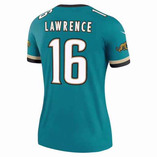 Trevor Lawrence Jacksonville Jaguars Nike Women’s Alternate Legend Player Performance Top – Prowler Throwback Teal - Image 3