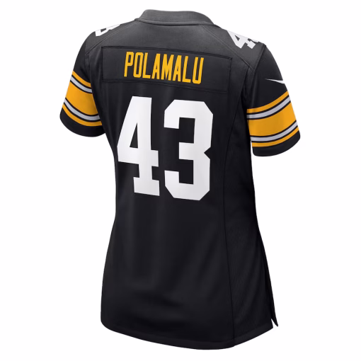 Women’s Pittsburgh Steelers Troy Polamalu Nike Black Retired Player Jersey - Image 3
