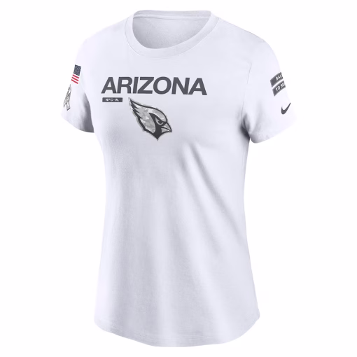 Arizona Cardinals Nike Women’s 2024 Salute To Service Legend Performance T-Shirt – White - Image 2
