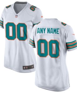 Miami Dolphins Nike Women’s Alternate Custom Game Jersey – White