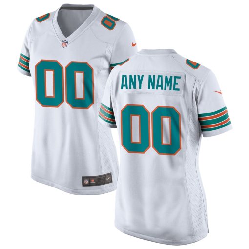 Miami Dolphins Nike Women’s Alternate Custom Game Jersey – White
