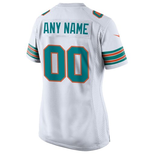 Miami Dolphins Nike Women’s Alternate Custom Game Jersey – White - Image 3