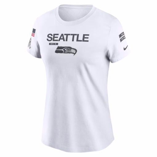 Seattle Seahawks Nike Women’s 2024 Salute To Service Legend Performance T-Shirt – White - Image 2