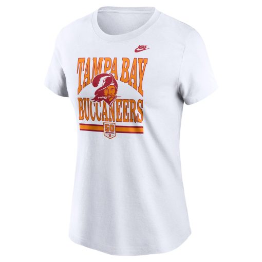 Tampa Bay Buccaneers Nike Women’s 50th Season T-Shirt – White - Image 2