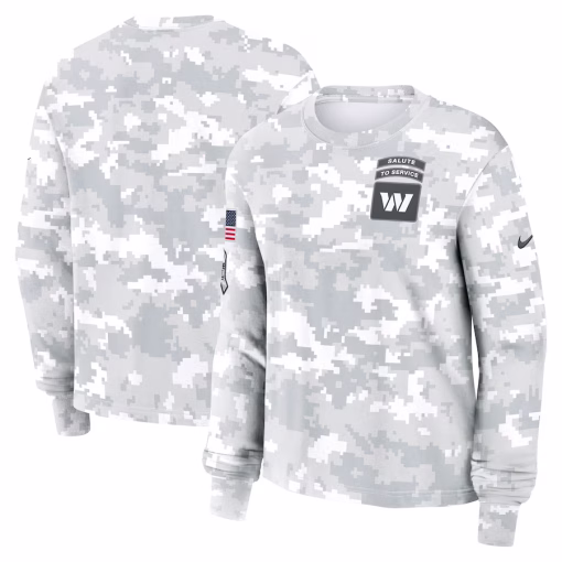 Washington Commanders Nike Women’s 2024 Salute To Service Long Sleeve T-Shirt – White