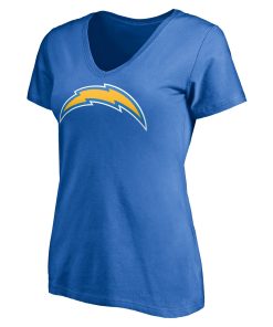 Alternative view of Los Angeles Chargers Women’s Team Authentic Personalized Name & Number V-Neck T-Shirt – Powder Blue