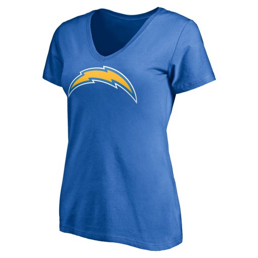 Los Angeles Chargers Women’s Team Authentic Personalized Name & Number V-Neck T-Shirt – Powder Blue - Image 2