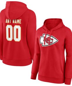 Kansas City Chiefs Women’s Personalized Team Authentic Pullover Hoodie – Red