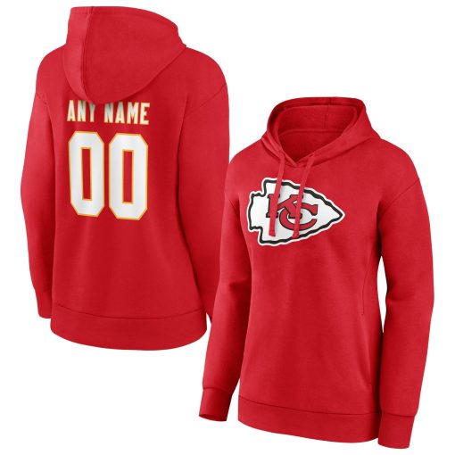 Kansas City Chiefs Women’s Personalized Team Authentic Pullover Hoodie – Red