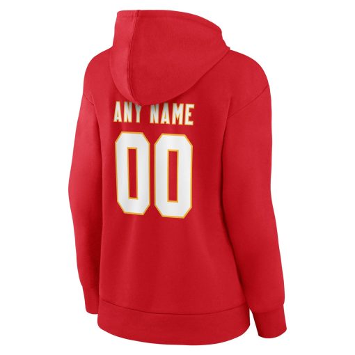 Kansas City Chiefs Women’s Personalized Team Authentic Pullover Hoodie – Red - Image 3
