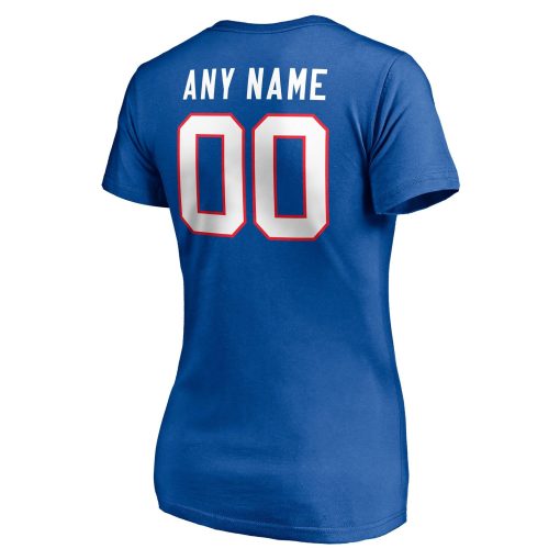 Buffalo Bills Women’s Team Authentic Personalized Name & Number V-Neck T-Shirt – Royal - Image 3